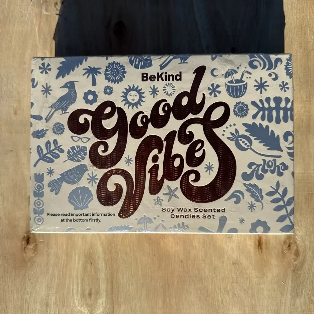 Be kind Good Vibes Soy Wax Scented Candle Set BRAND NEW * FAST SHIPPING *
